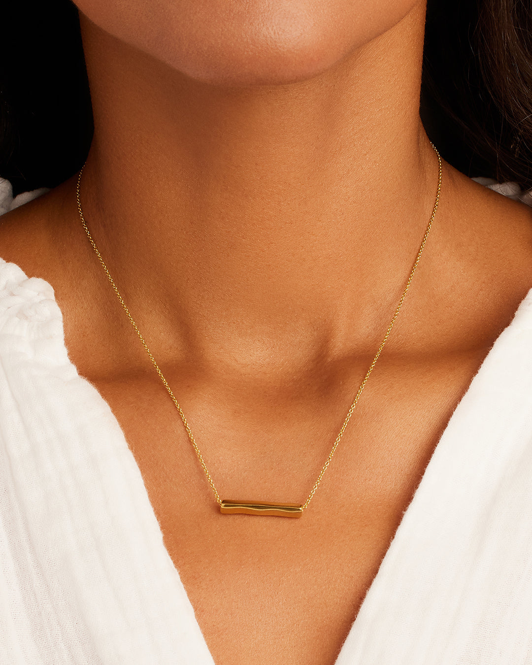 Alternative view of Bespoke Bar Adjustable Necklace (gold)