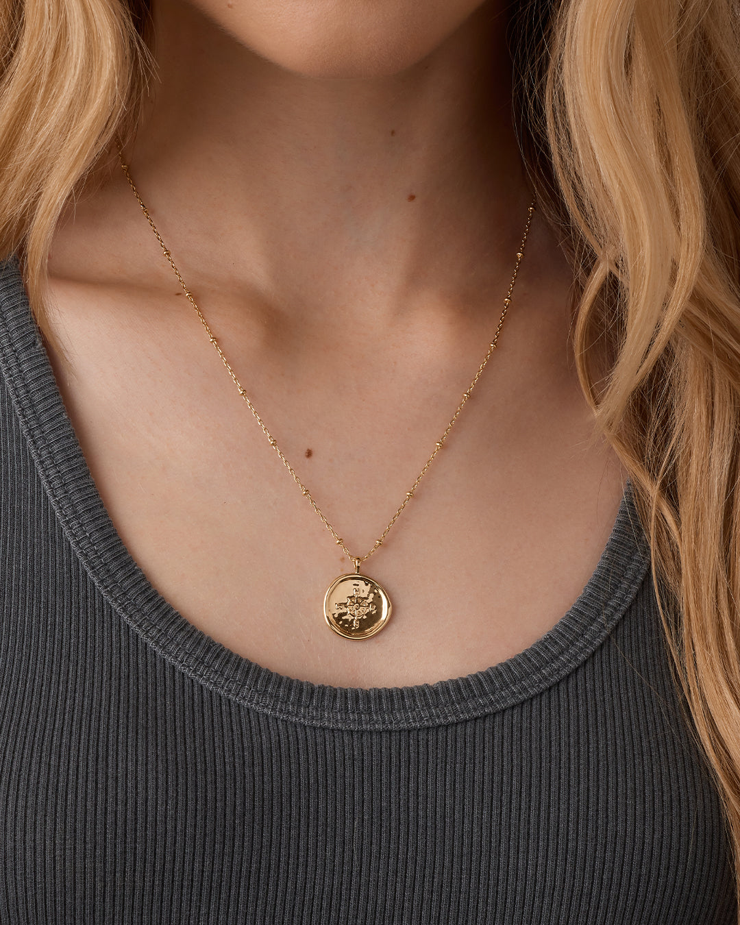 Alternative view of Compass Coin Necklace