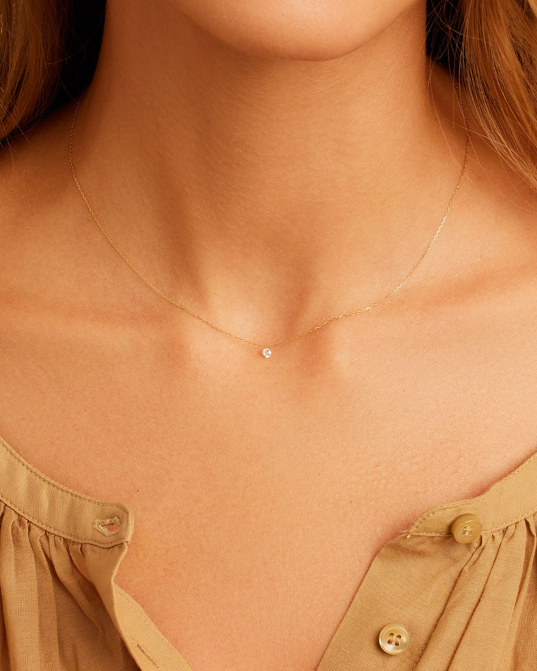 Alternative view of Floating Diamond Necklace