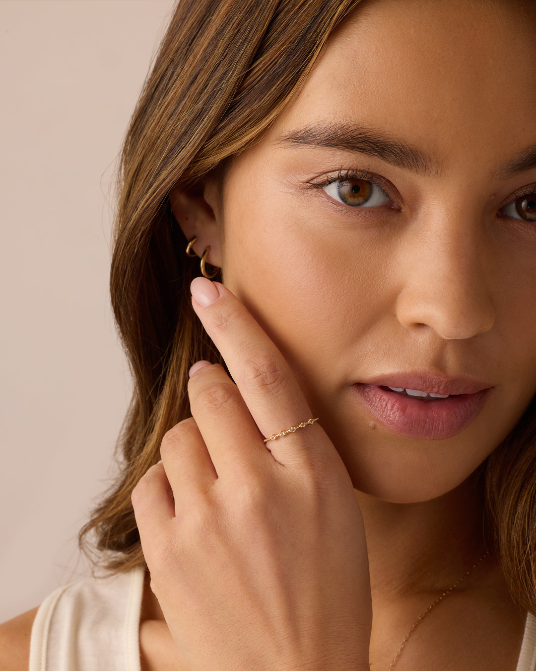 Alternative view of Cluster White Topaz Ring