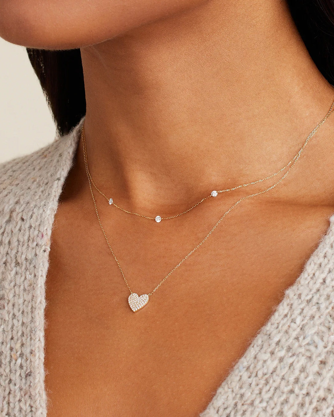 Alternative view of Diamond Pavé Heart Necklace