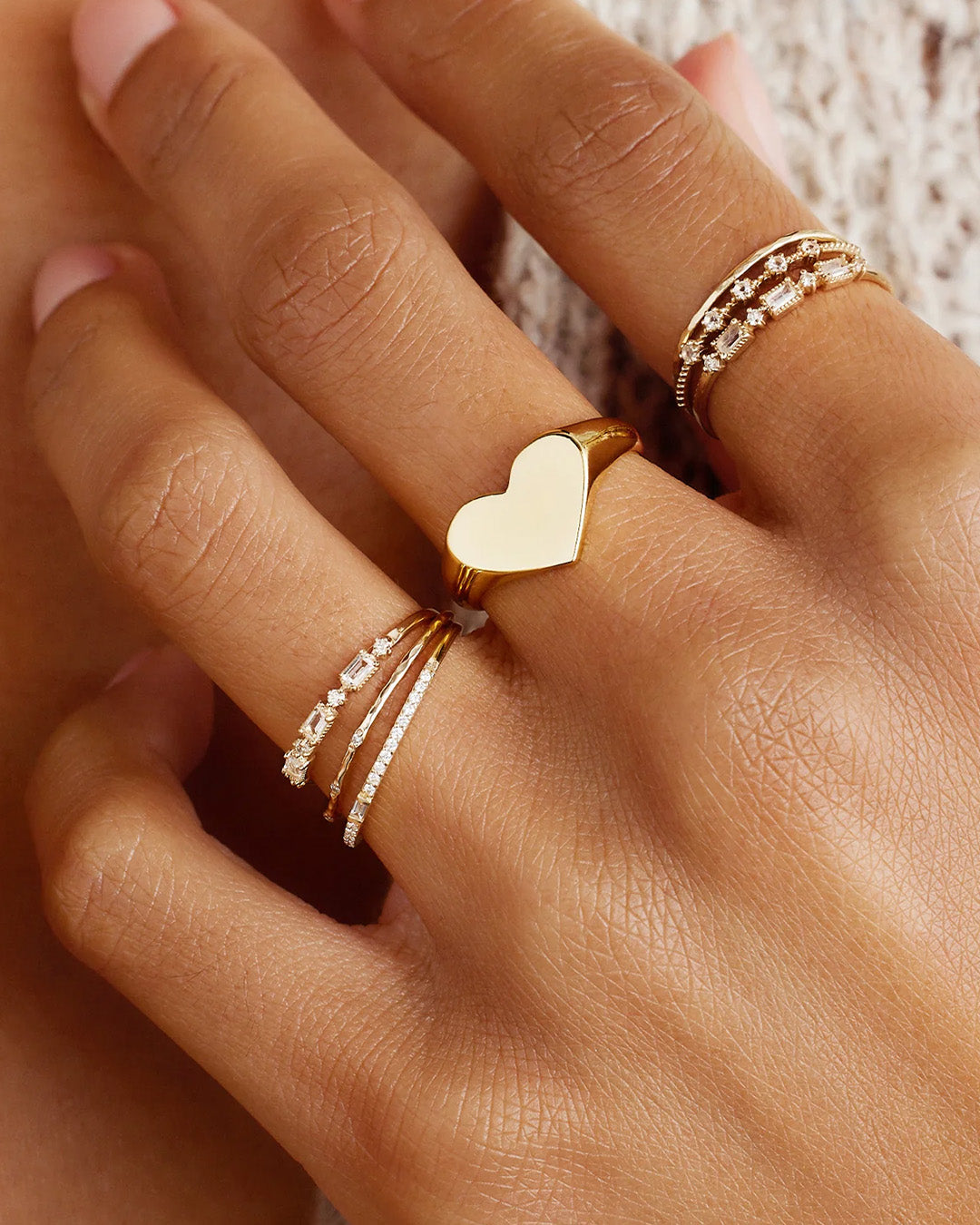 Alternative view of Louise Heart Signet Ring