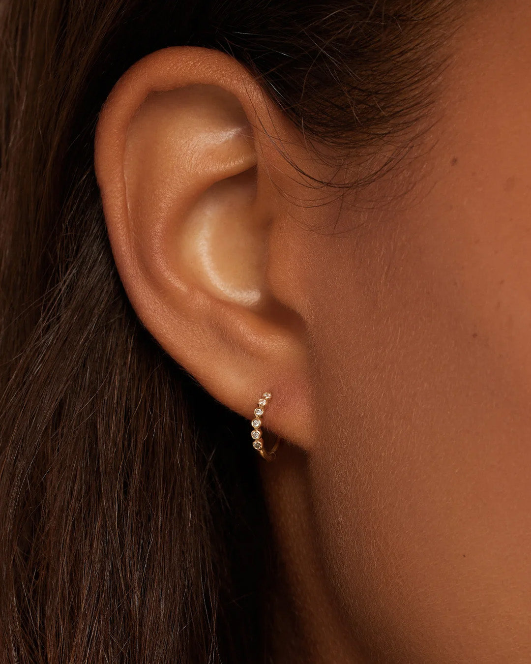 Alternative view of Classic Diamond Single Huggie