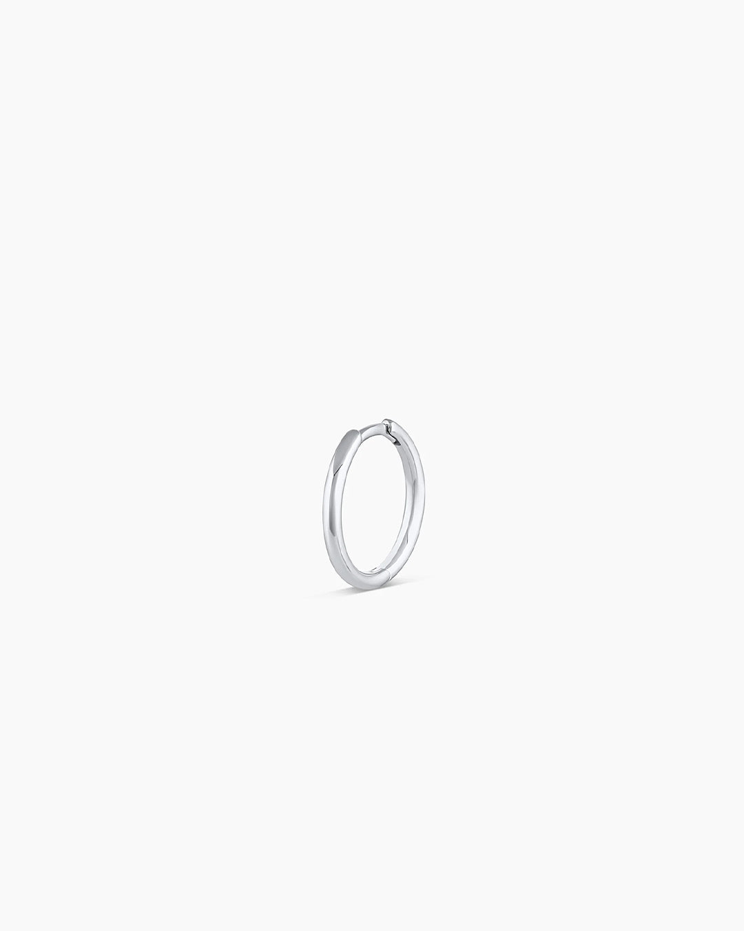 14k White Gold Classic Single Huggie - Image 4