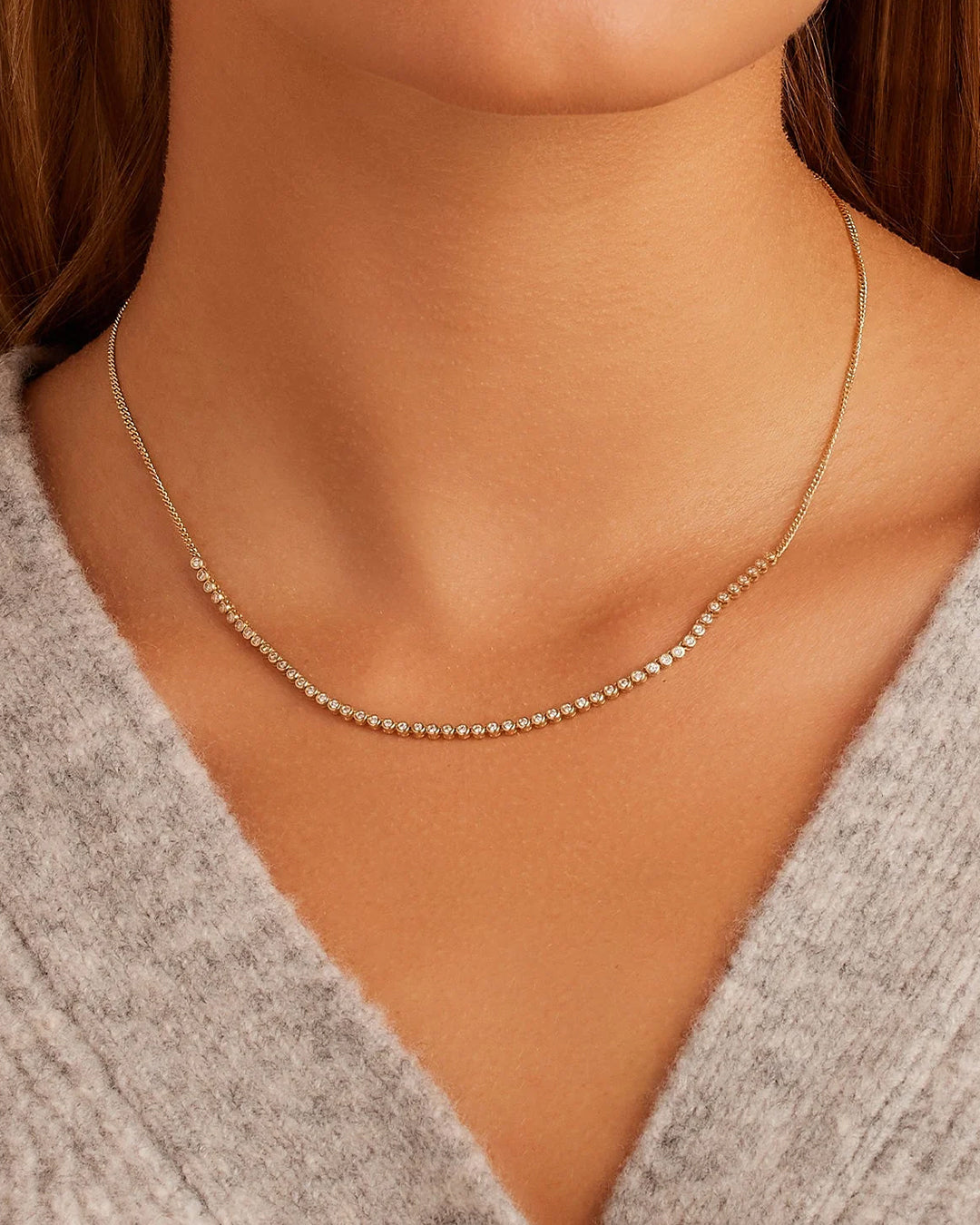 Alternative view of Classic Diamond Row Necklace