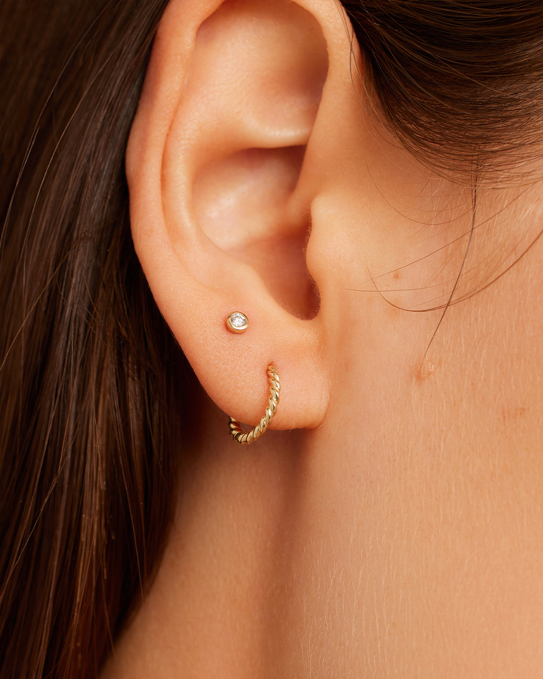 Alternative view of 14k Gold Crew Huggies