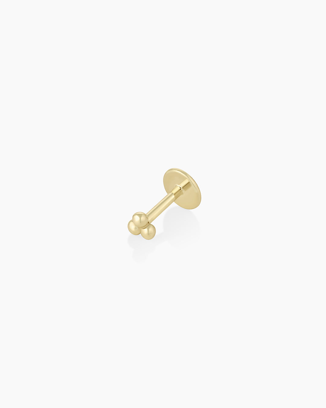 14k Gold Trio Flat Back Single Stud - Image 3