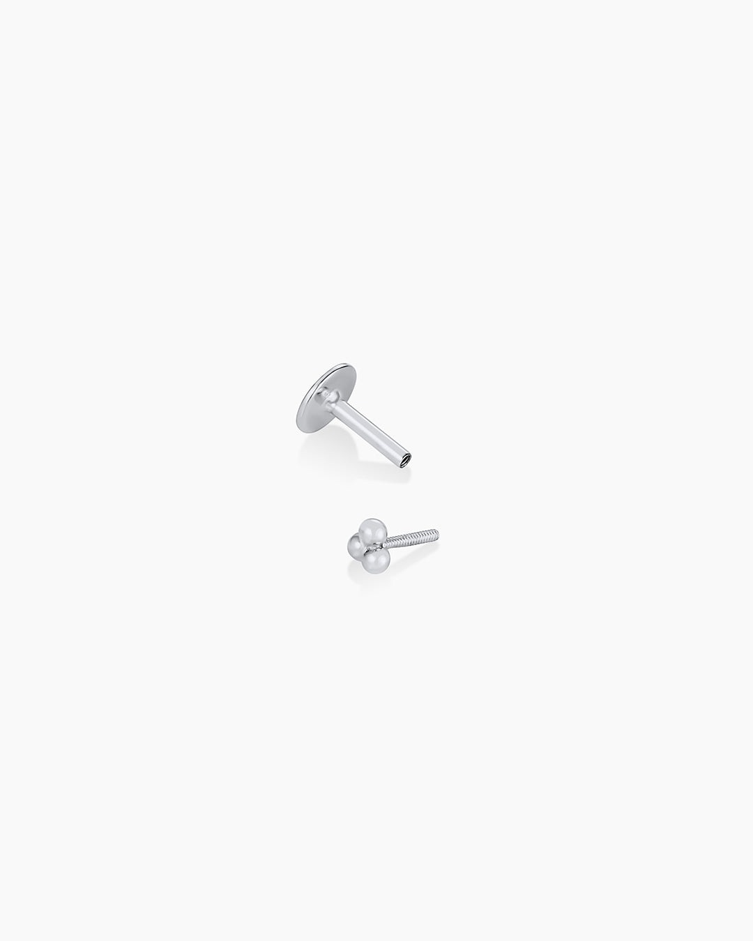 14k Gold Trio Flat Back Single Stud - Image 7