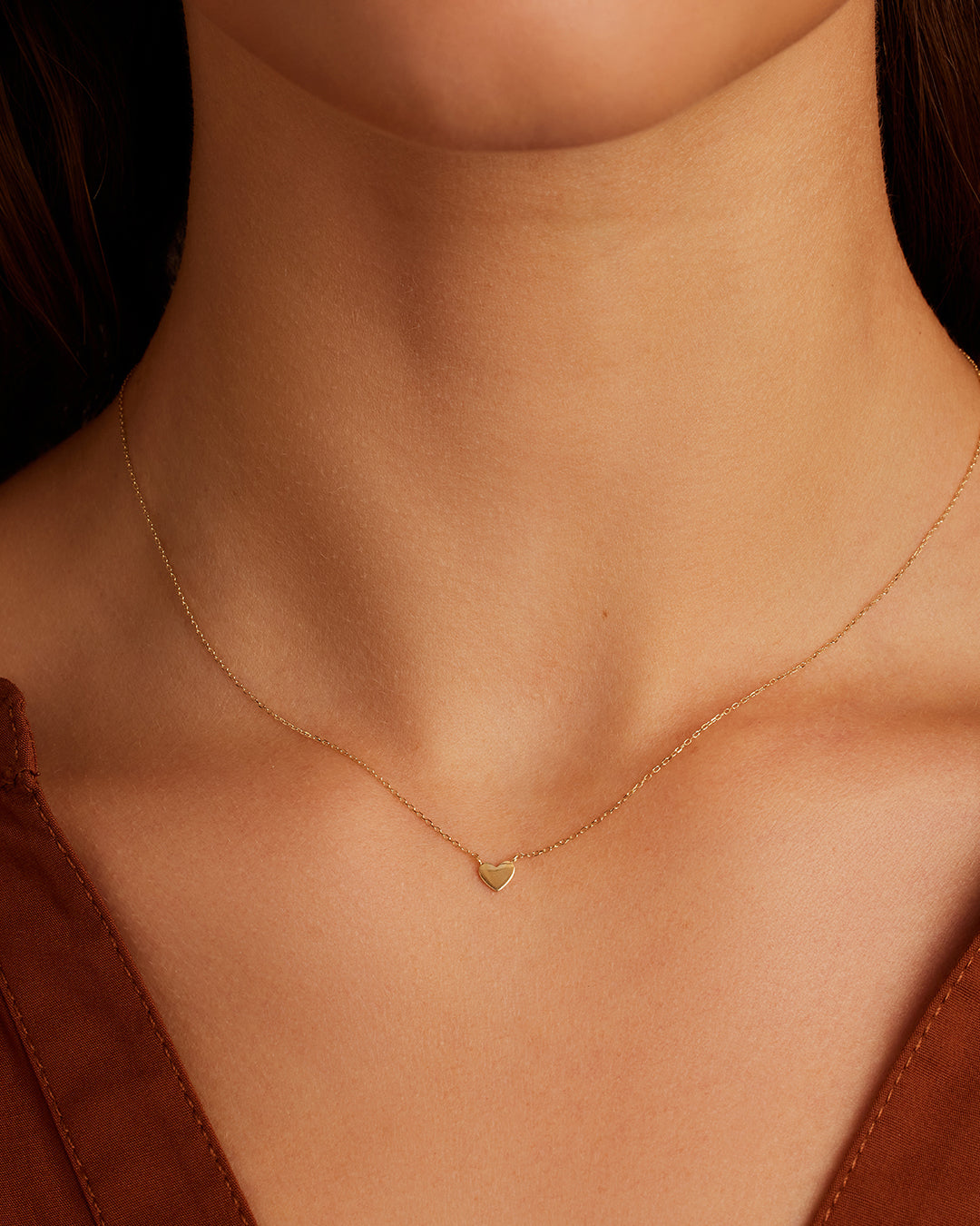 Alternative view of 14k Gold Heart Mini Necklace
