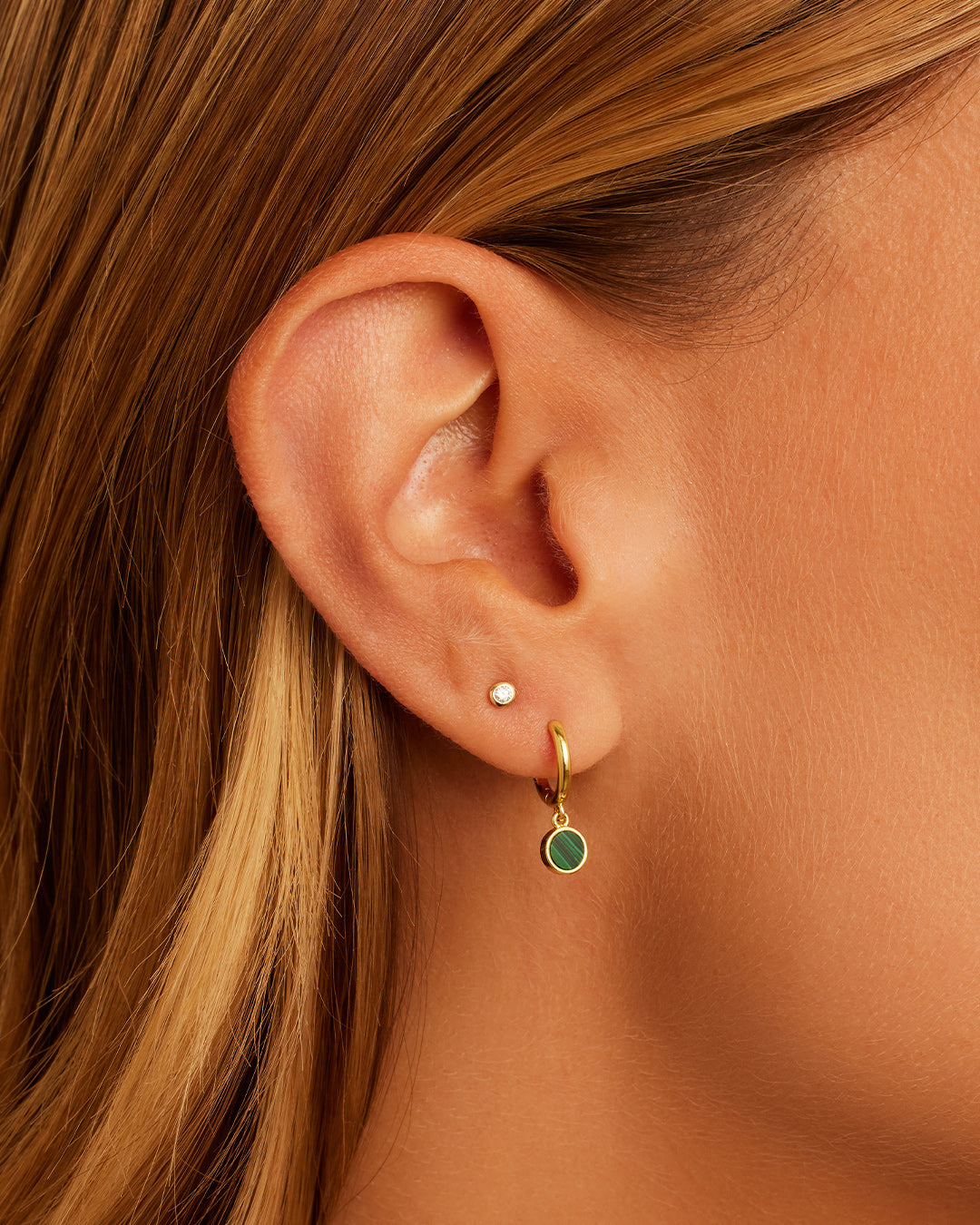 Alternative view of Rose Marble Coin Huggies