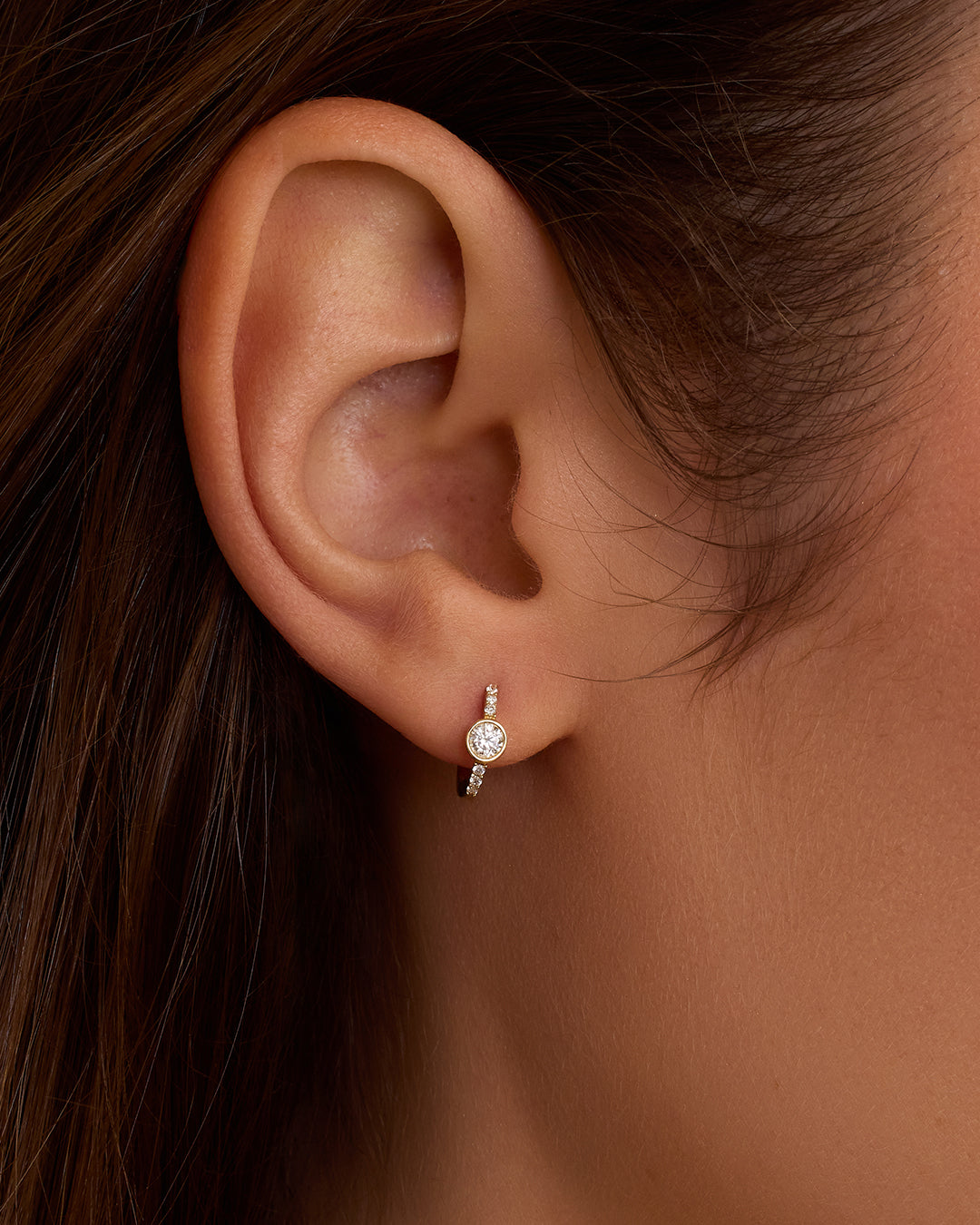 Alternative view of Lab Grown Diamond Circle Single Huggie