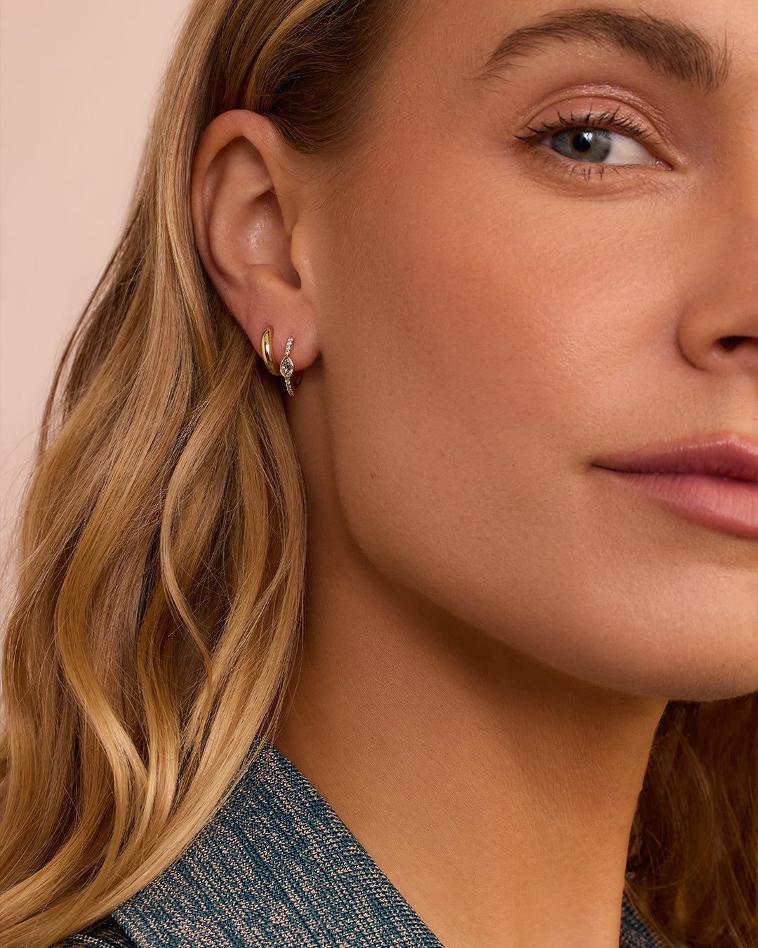 Lab Grown Diamond Pear Single Huggie - Image 3