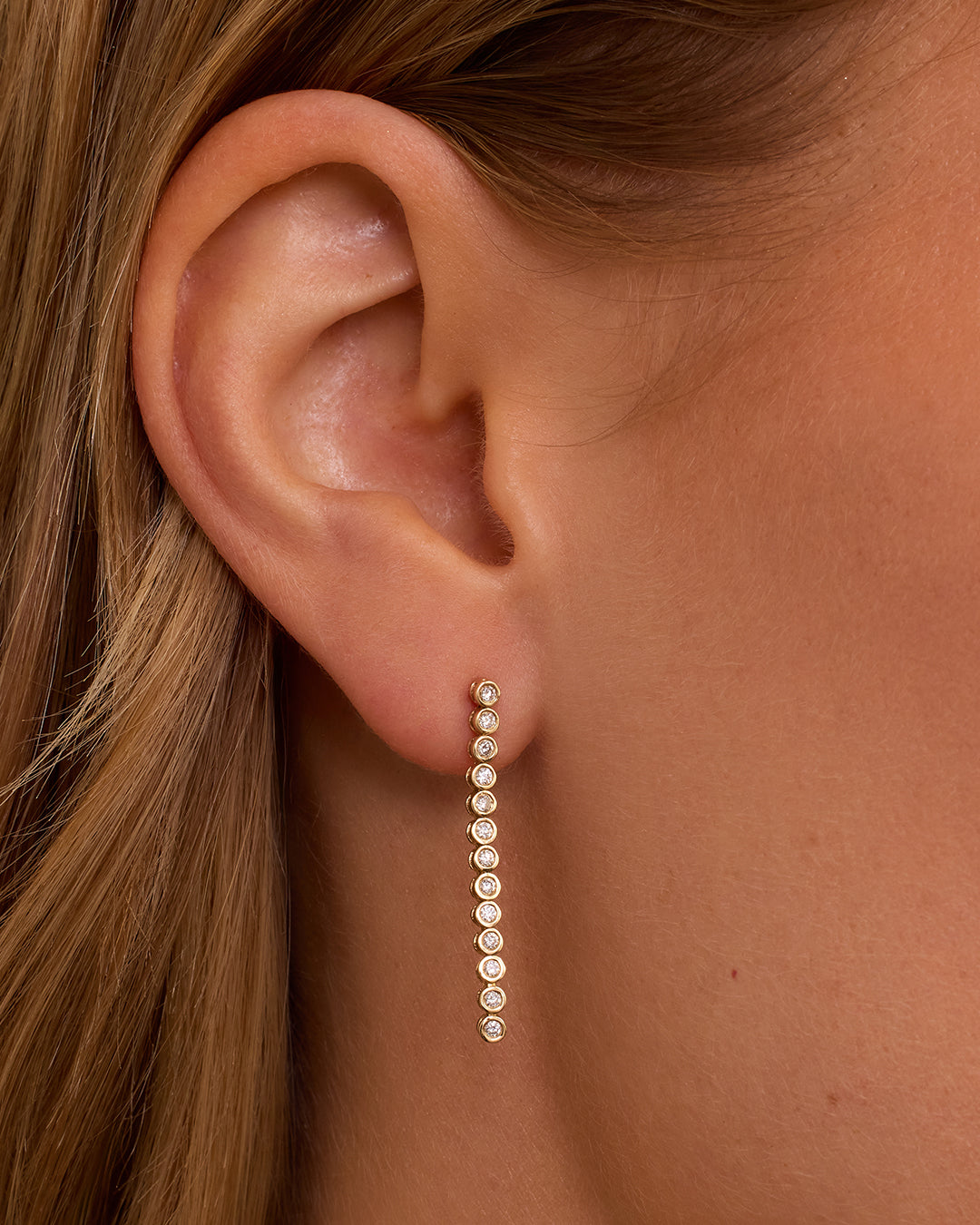Alternative view of Lab Grown Diamond Classic Tennis Drop Single Earring