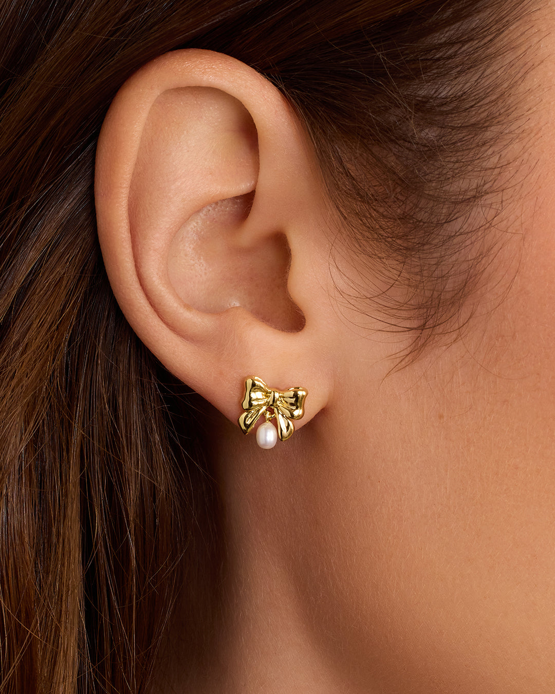 Alternative view of Bow Pearl Earrings