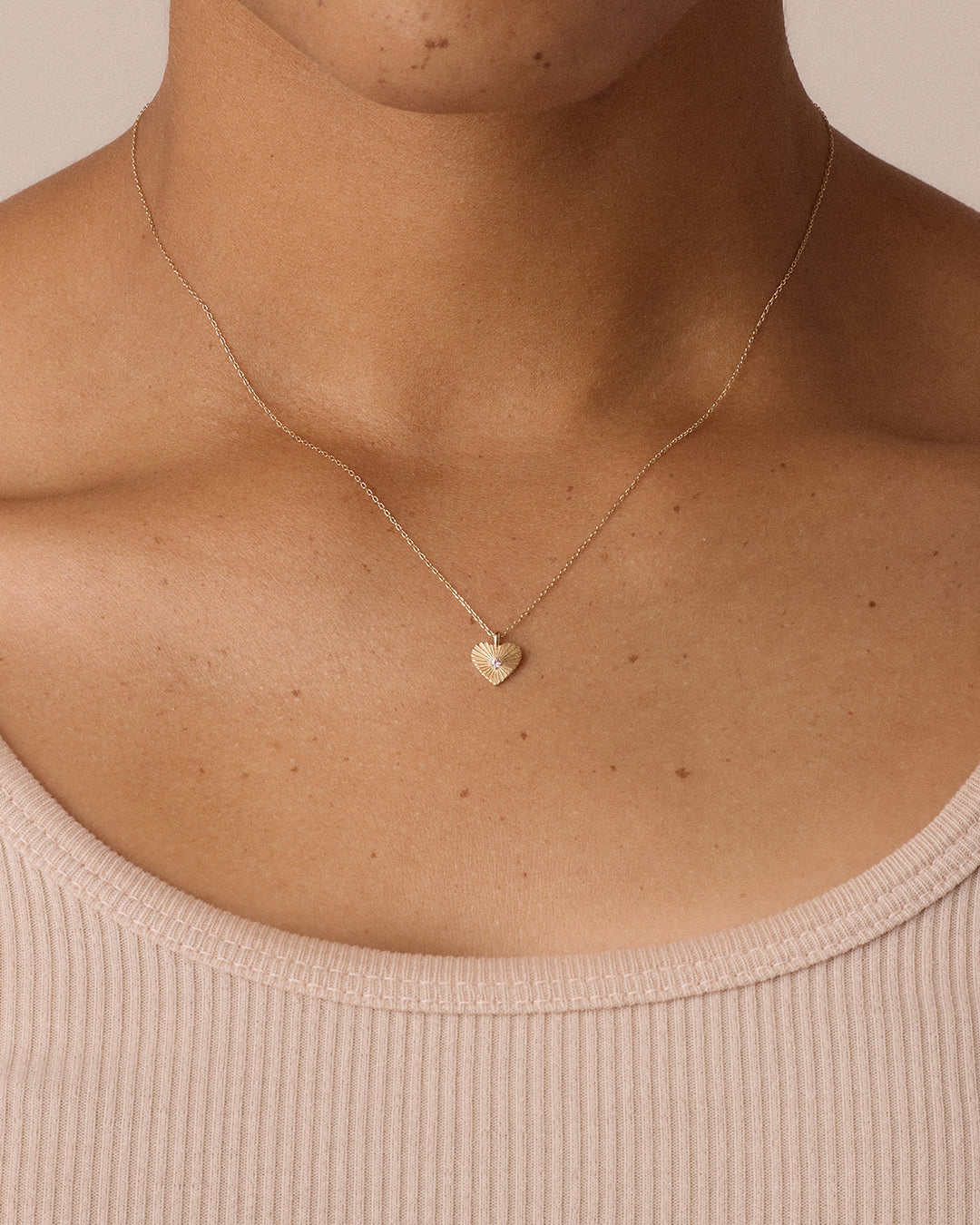 Alternative view of Pink Sapphire Vintage Heart Necklace