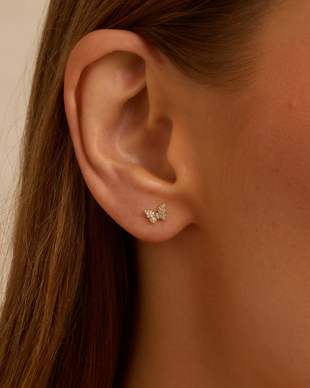 Alternative view of Diamond Butterfly Studs