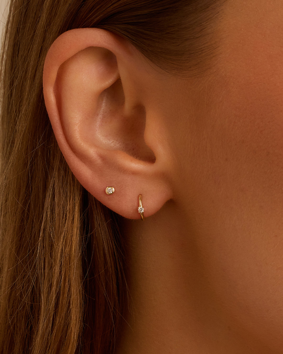 Diamond Solitaire Huggies - Image 3