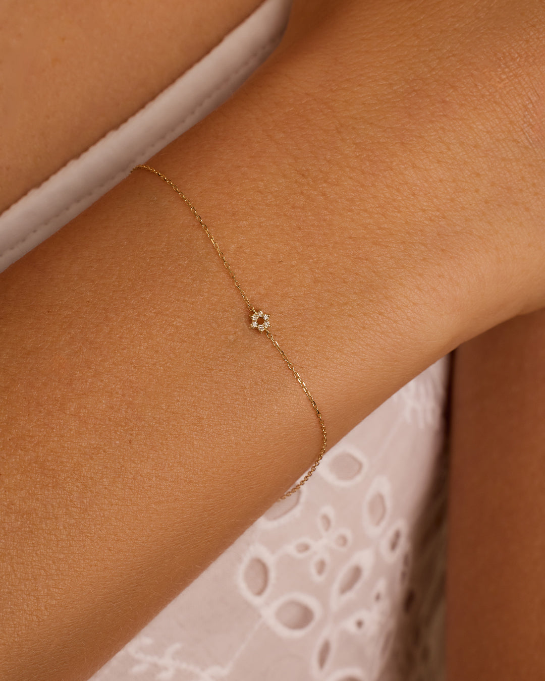 Alternative view of Diamond Star of David Bracelet