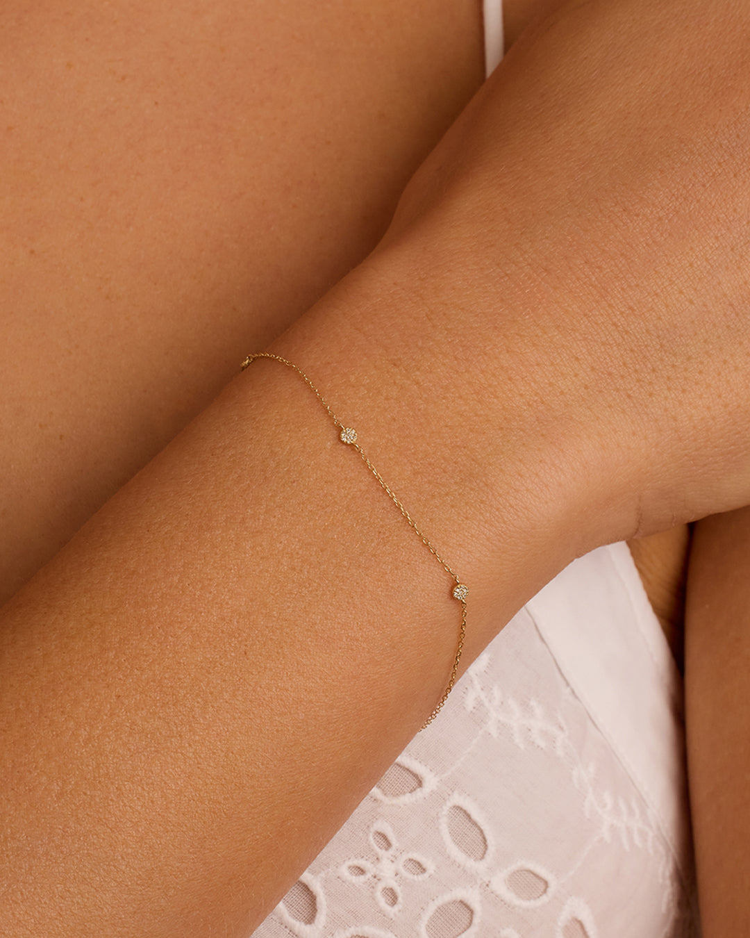 Alternative view of Diamond Pave Dot Bracelet