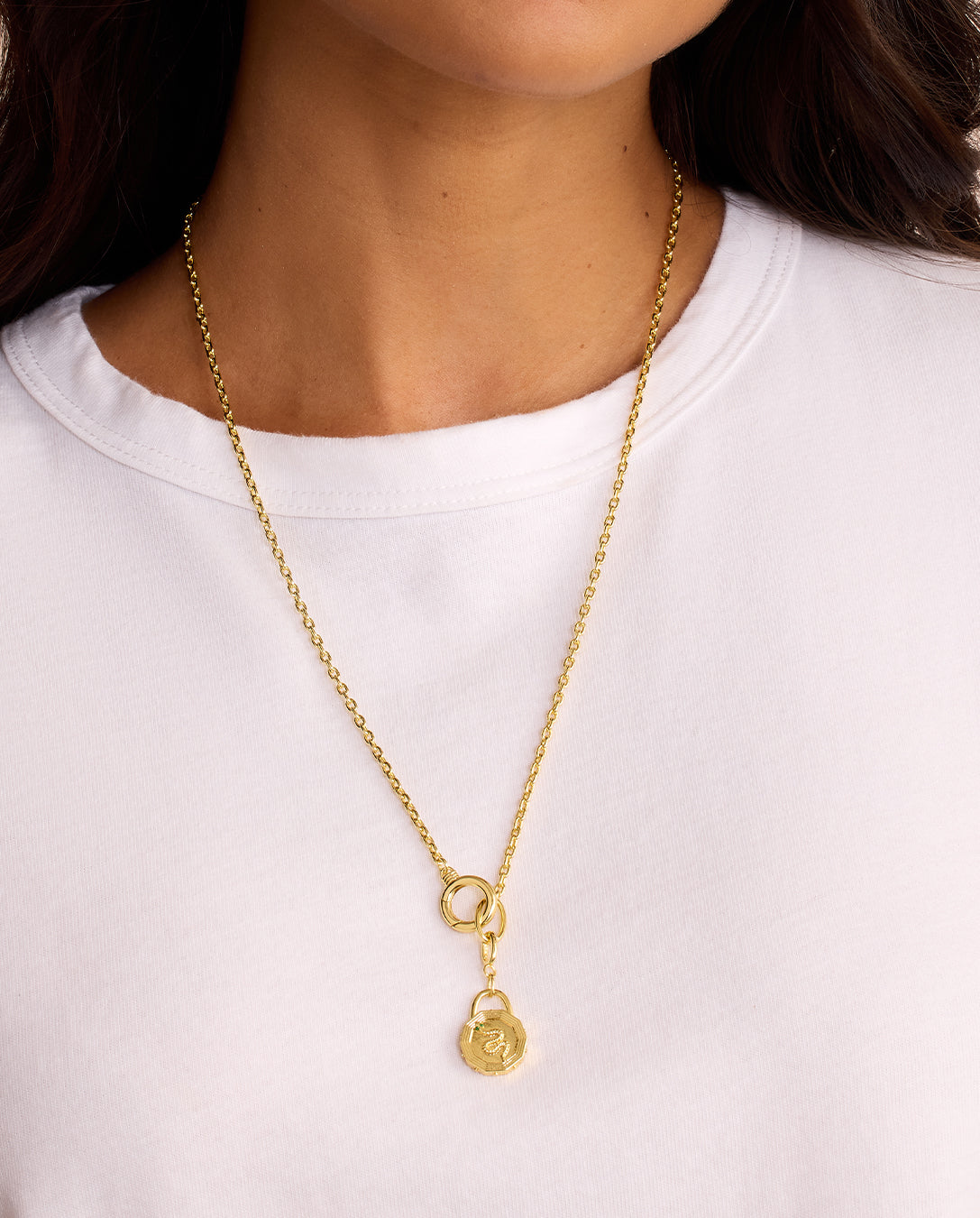 Alternative view of Avery Mini Snake Coin Necklace