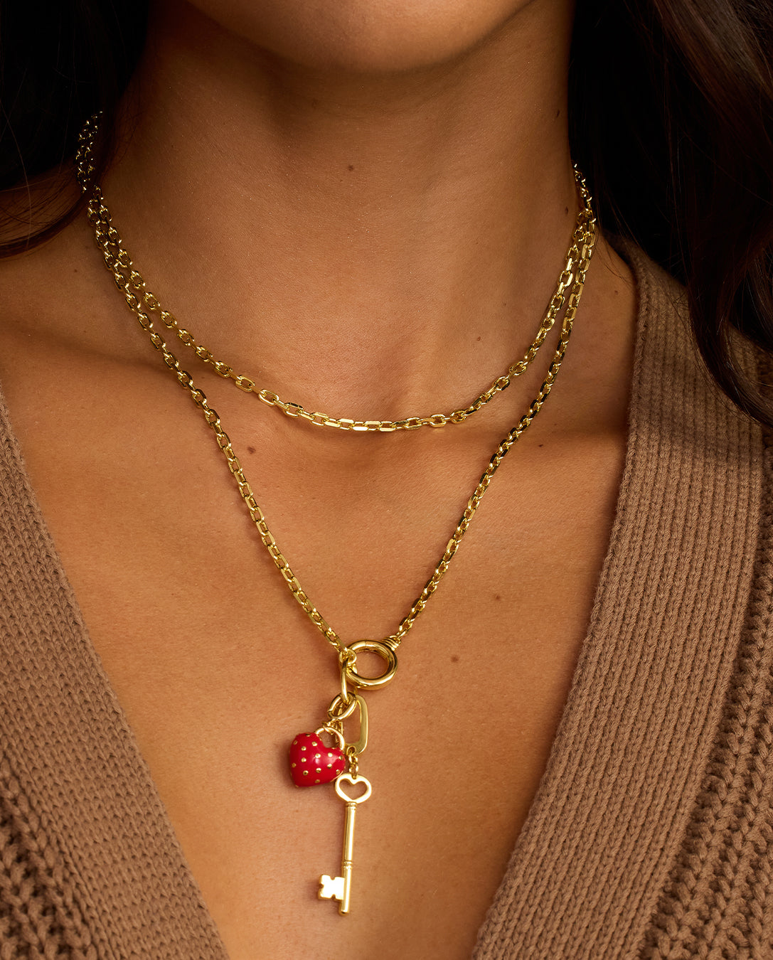 Alternative view of Asher Mini Key to My Heart Necklace