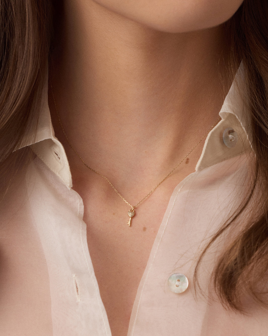 Alternative view of Diamond Bond Key Necklace