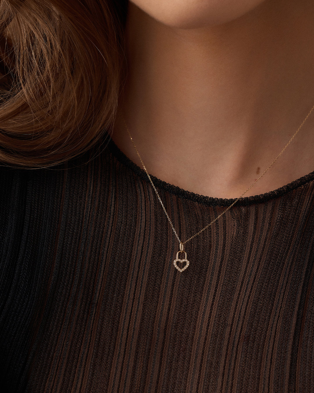 Alternative view of Diamond Heart Padlock Charm