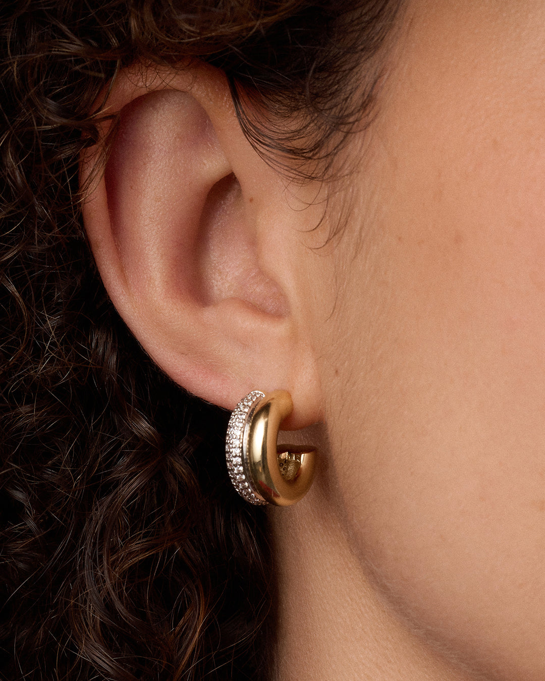 Alternative view of Lou Shimmer Stacked Huggies