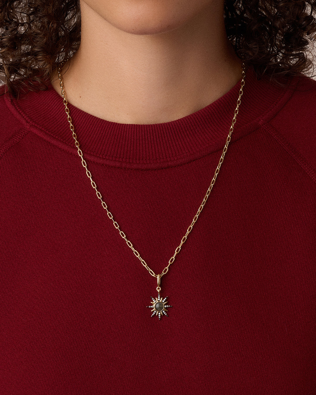 Alternative view of Vintage Burst Charm Necklace