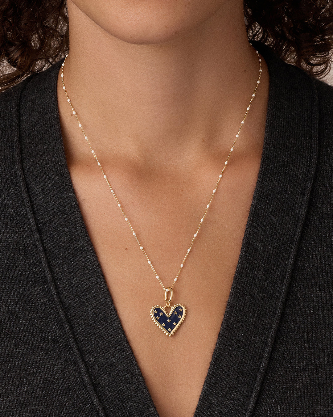 Alternative view of Vintage Heart Star Charm Necklace