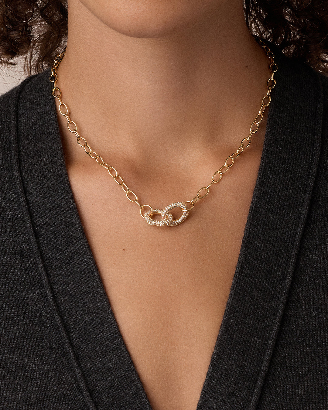 Alternative view of Lou Shimmer Interlocking Necklace