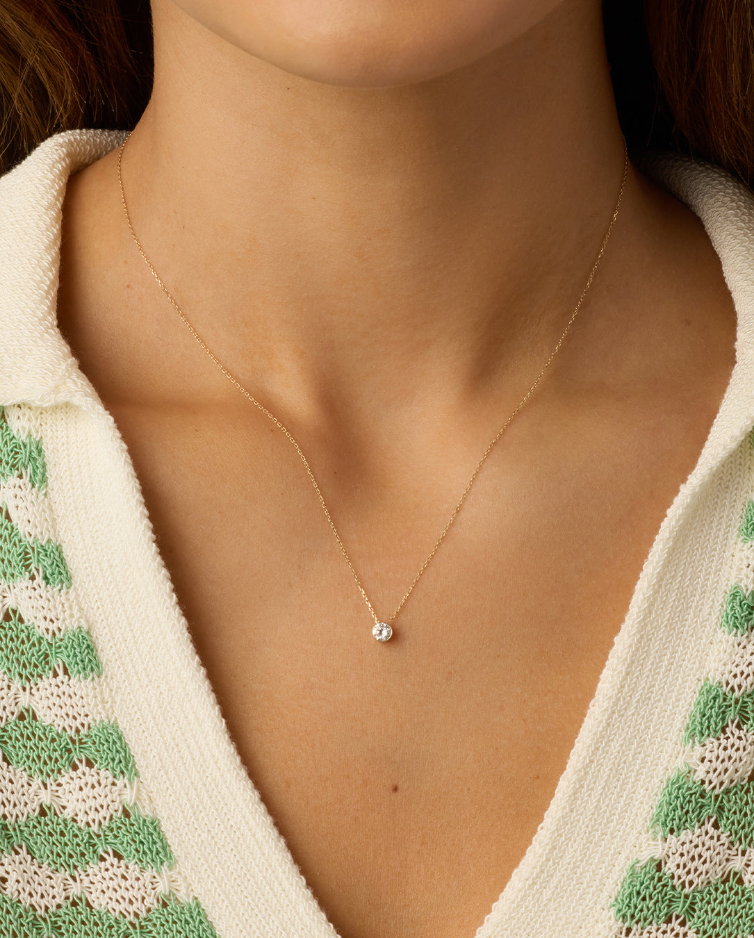 Alternative view of Lab Grown Diamond Halo Necklace