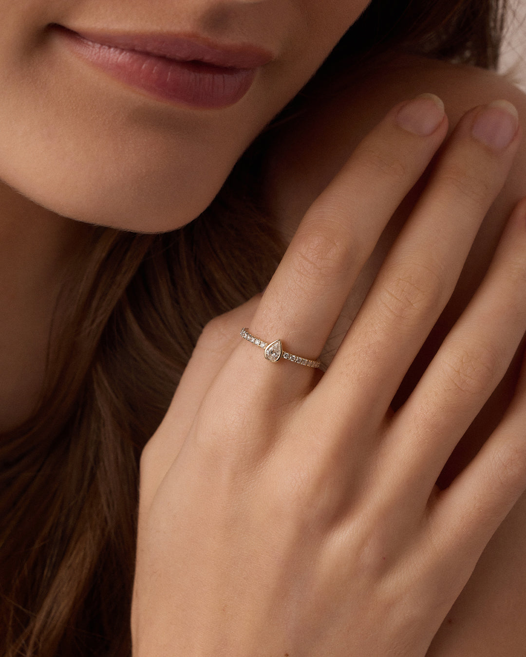 Alternative view of Lab Grown Diamond Pear Eternity Ring