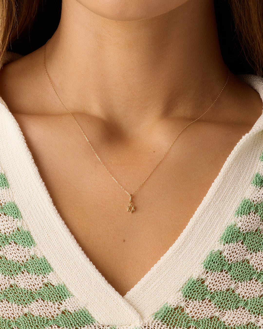 Alternative view of 14k Gold Star of David Charm