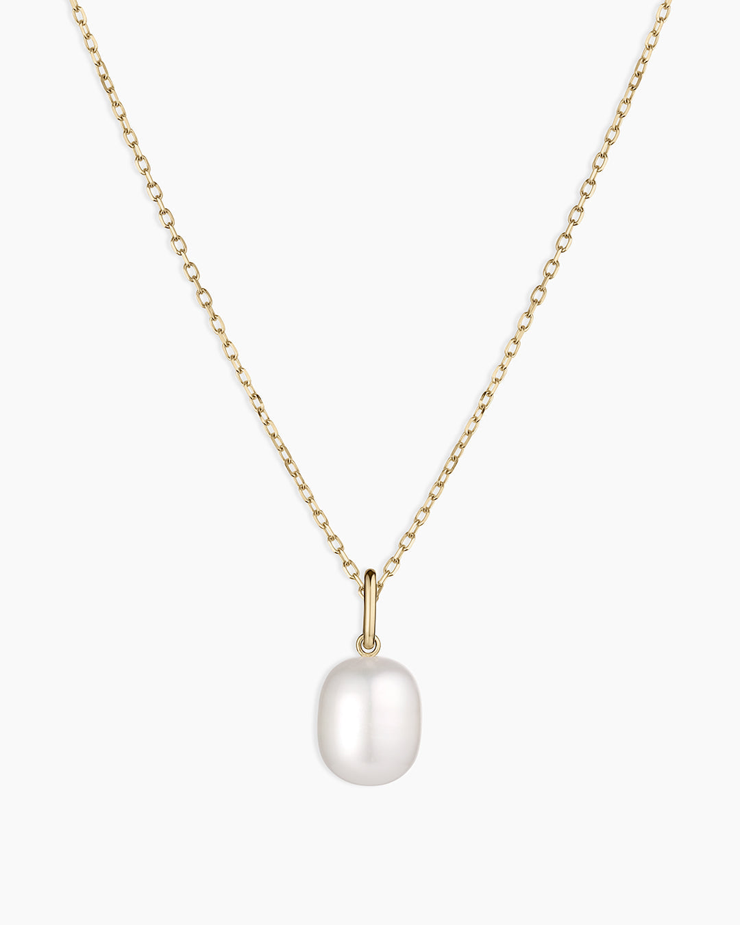 14k Gold Pearl Charm Necklace