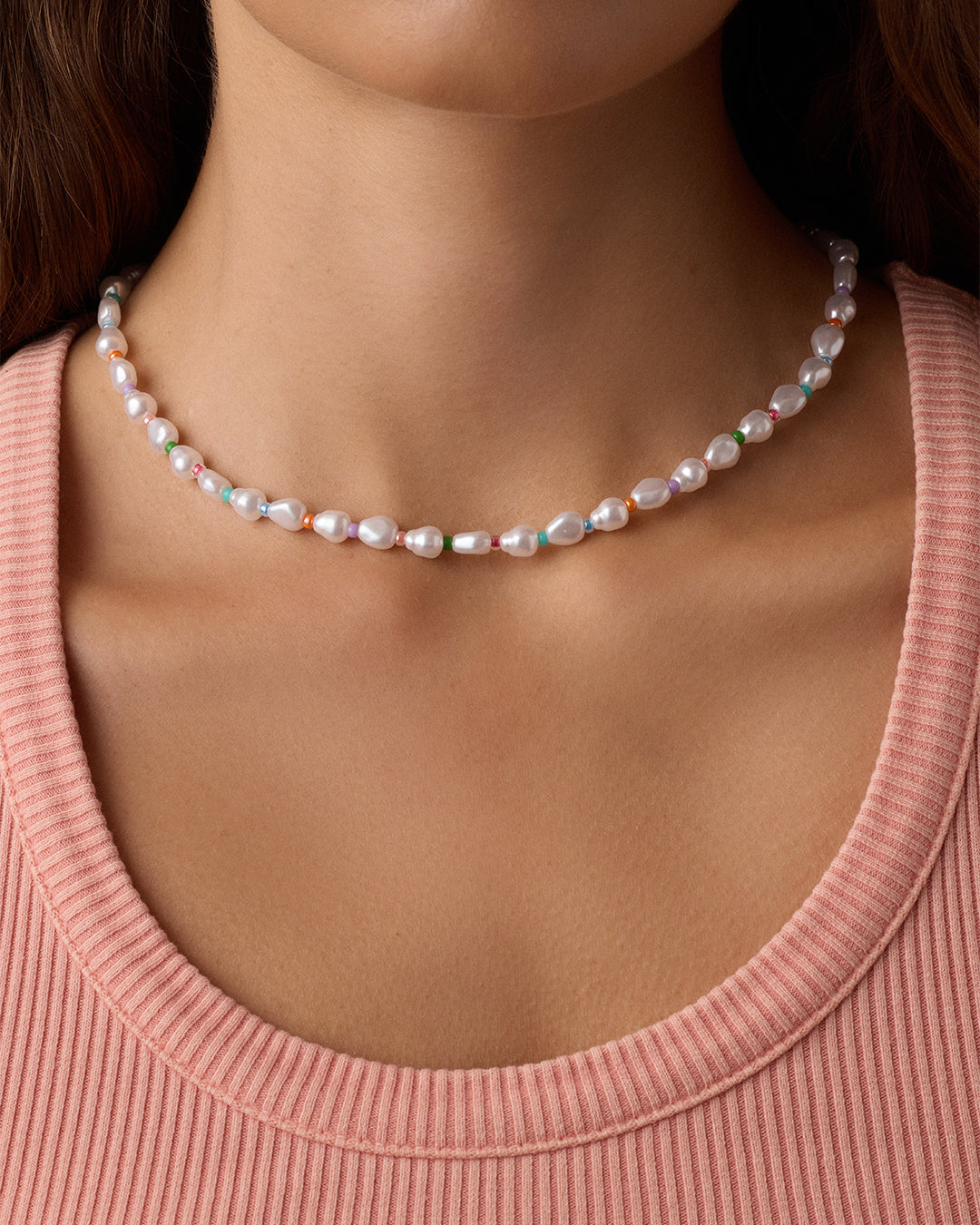 Alternative view of Pearl Rainbow Cove Necklace