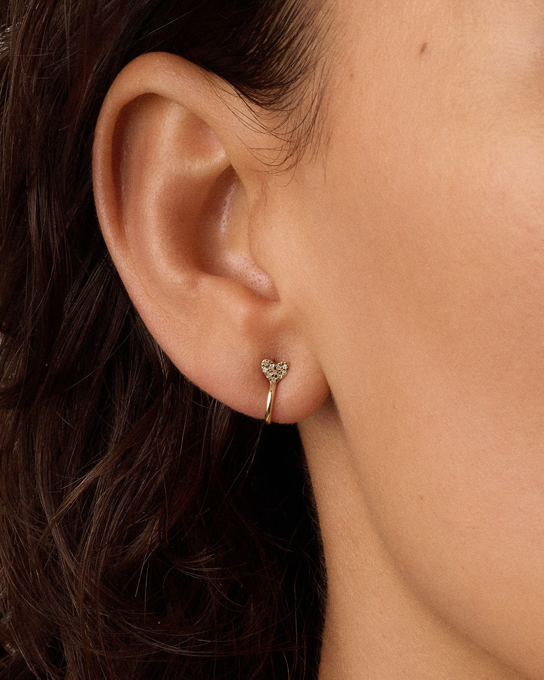 Alternative view of Diamond Heart Stud Single Huggie