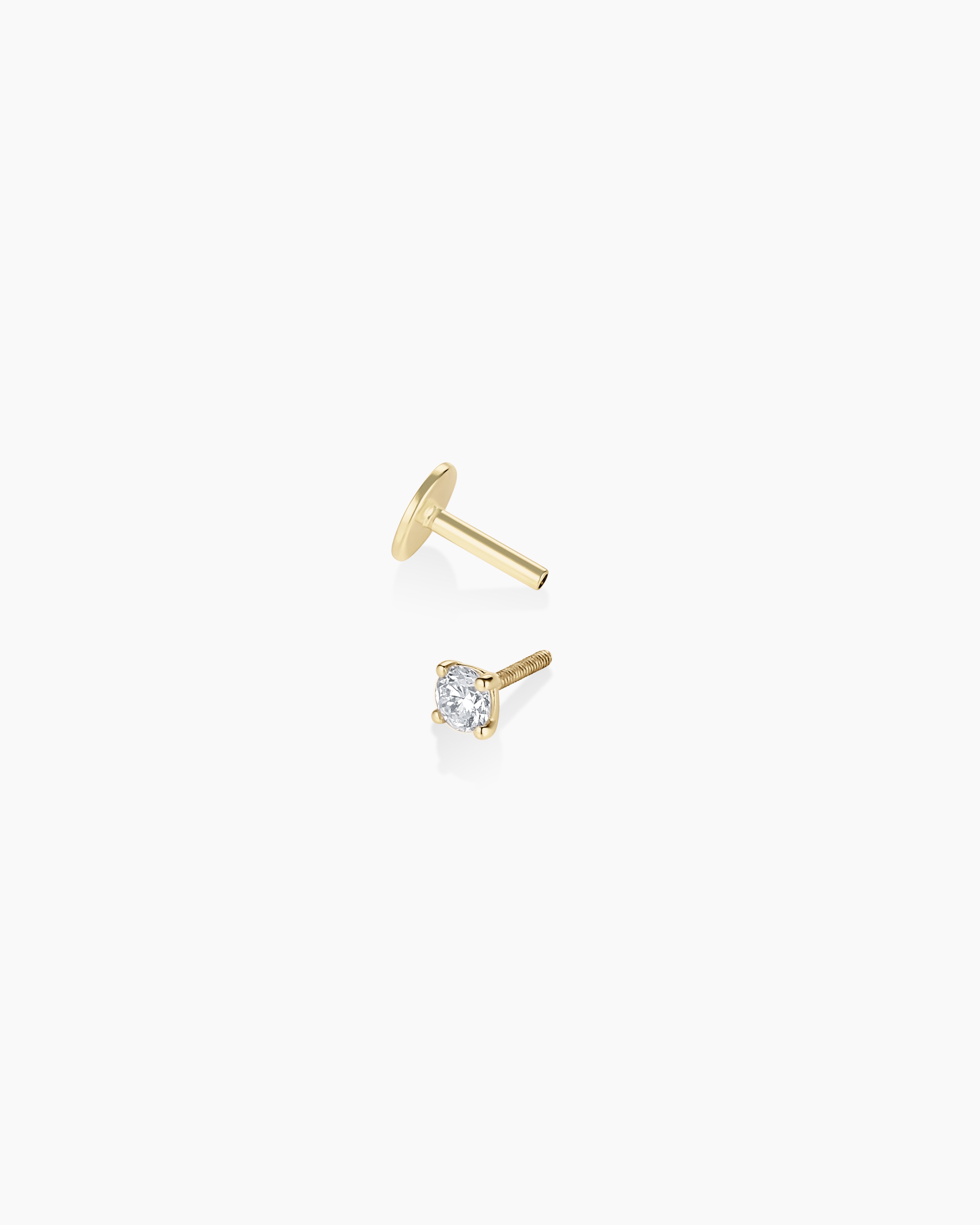 Lab Grown Diamond Solitaire Flat Back Single Stud - Image 4
