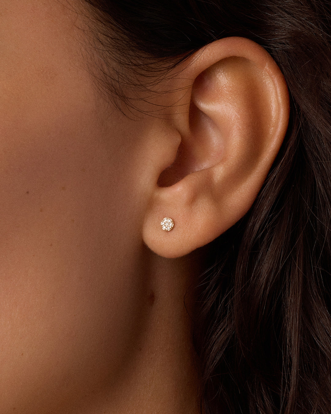 Alternative view of Diamond Pavé Flat Back Single Stud