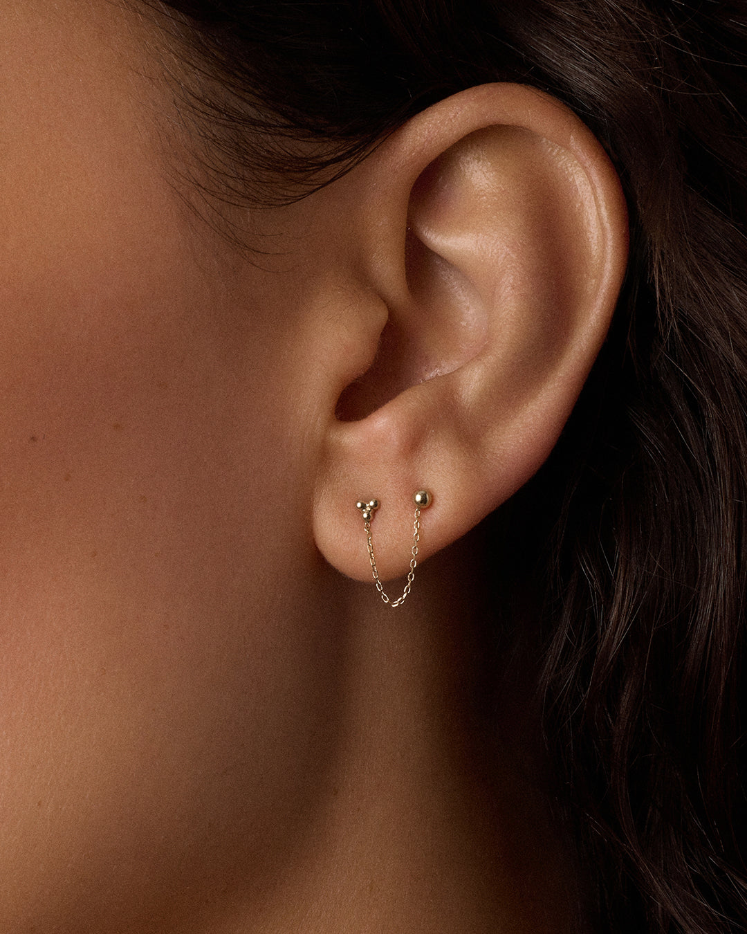 Alternative view of 14k Gold Bali Chain Double Stud