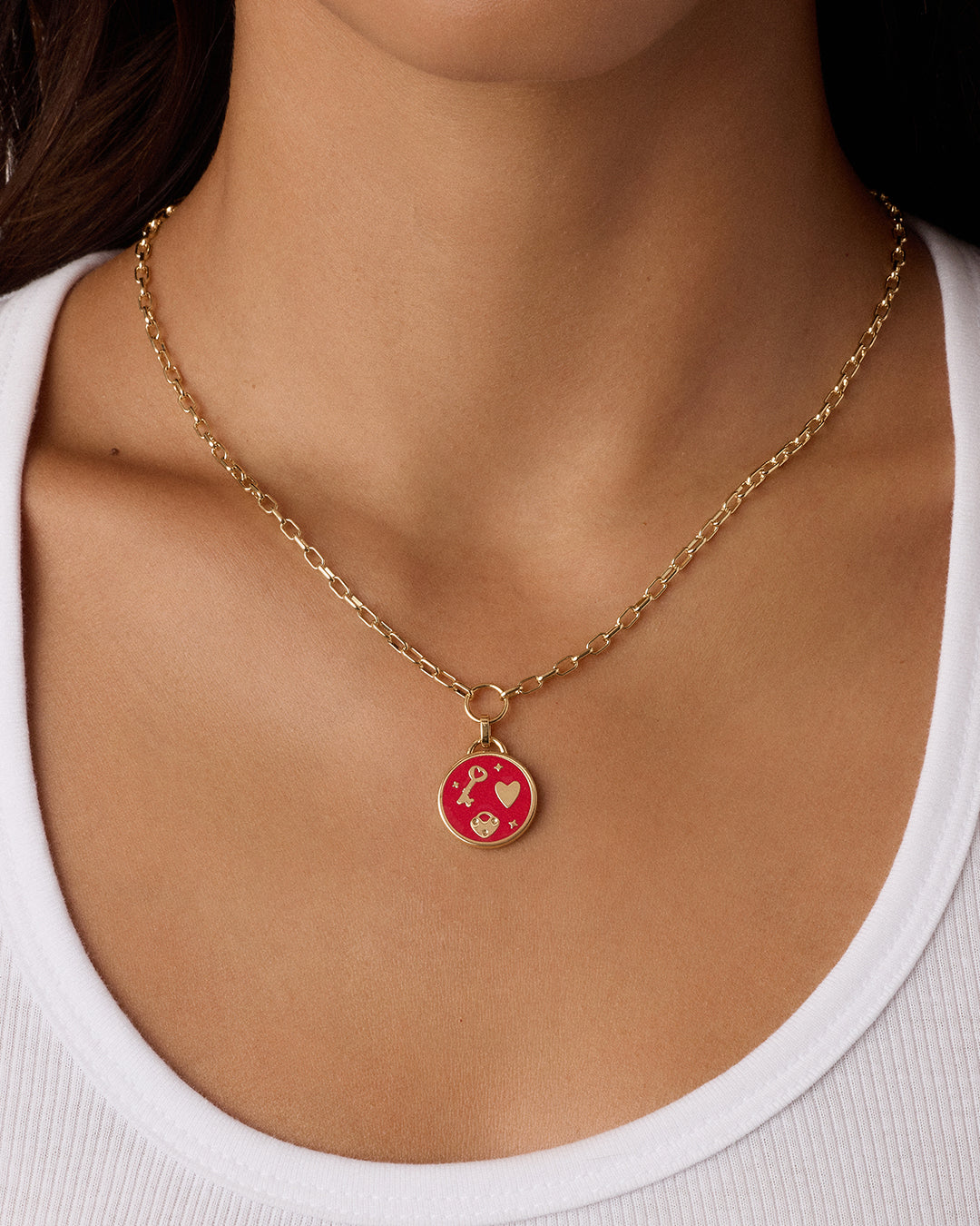 Alternative view of Love U Coin Necklace