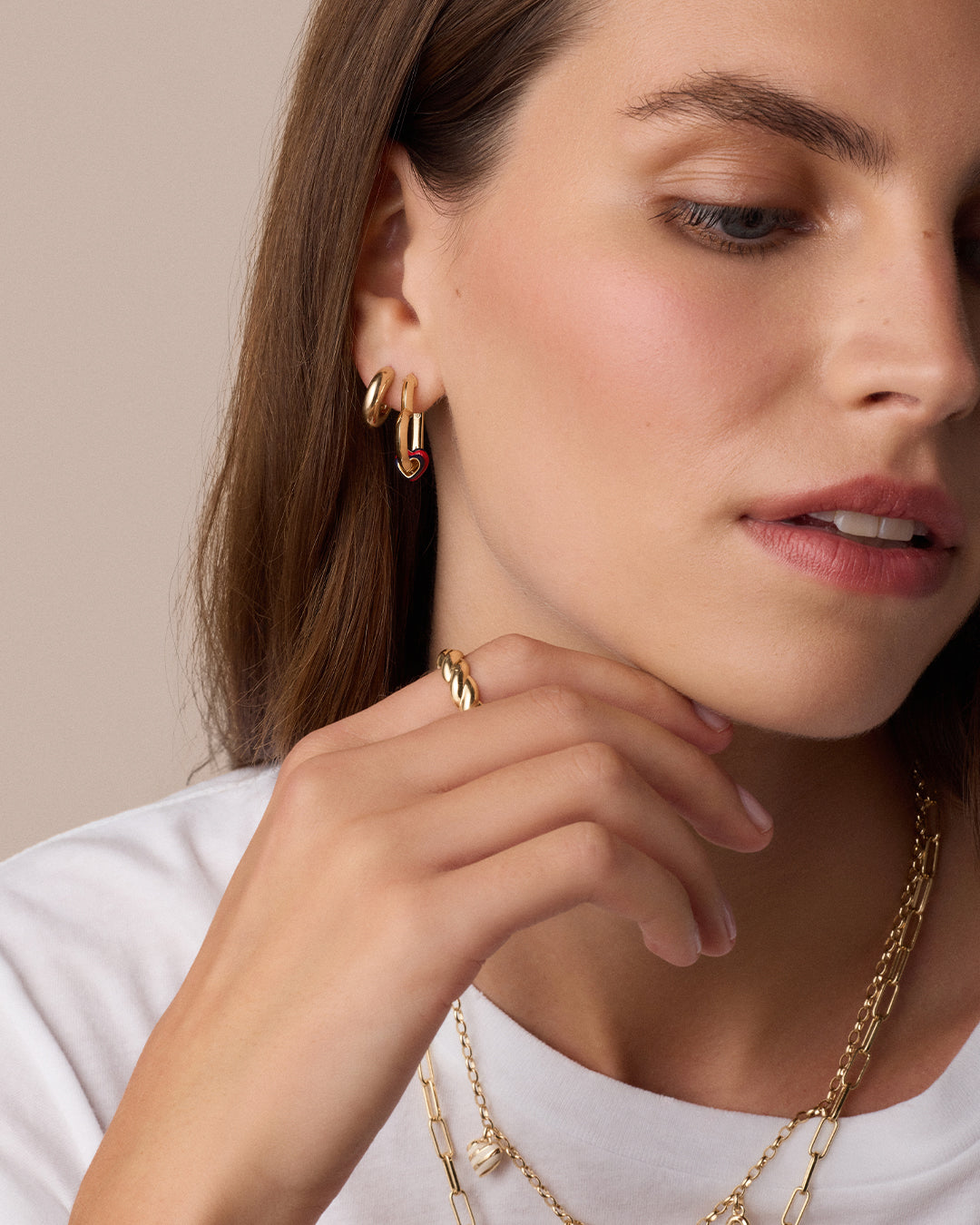 Campbell Heart Bead Hoops - Image 7