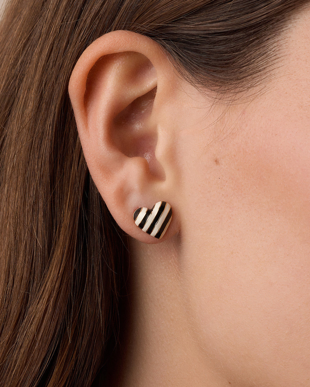 Alternative view of Campbell Enamel Heart Studs