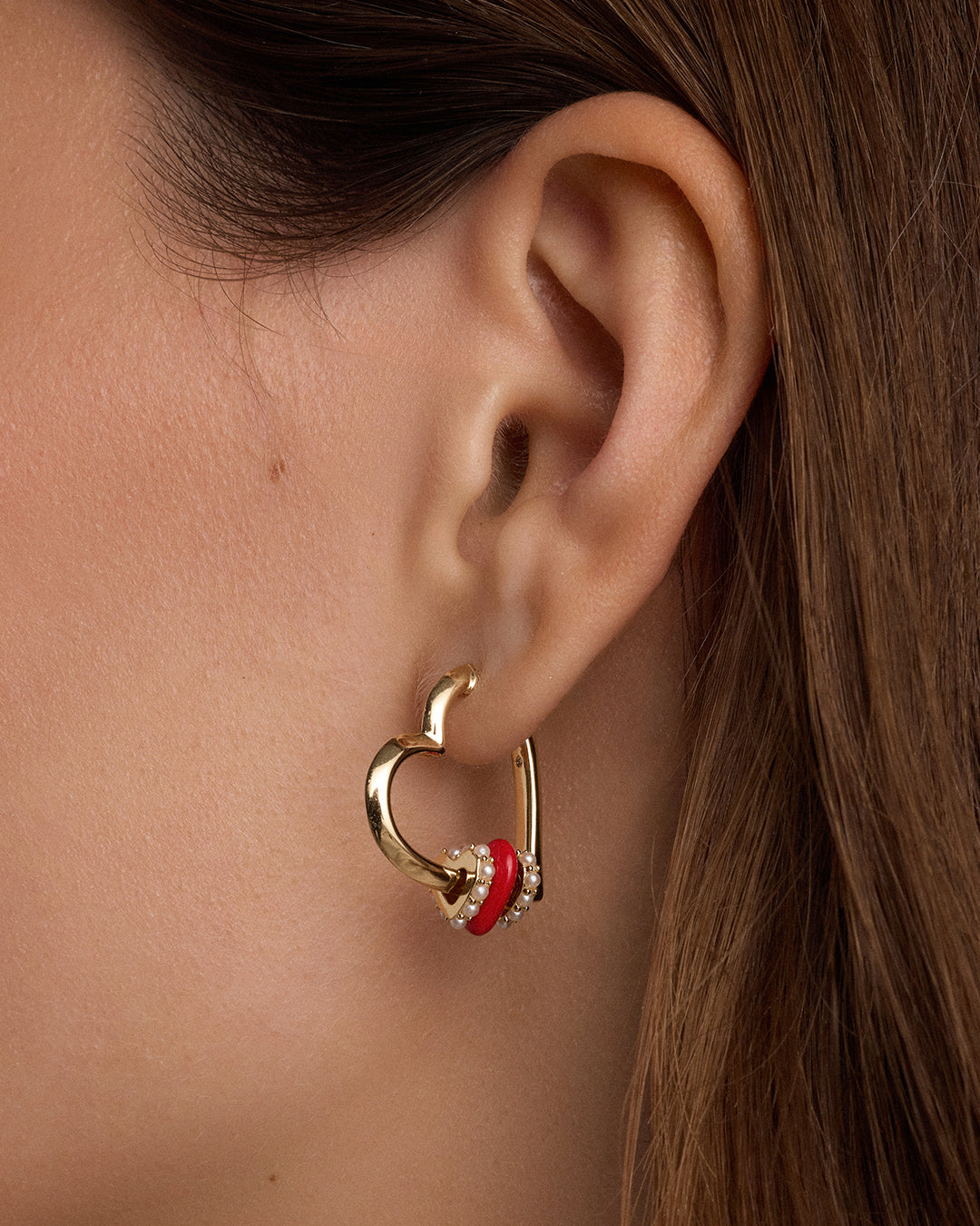 Alternative view of Love Pearl Hoops