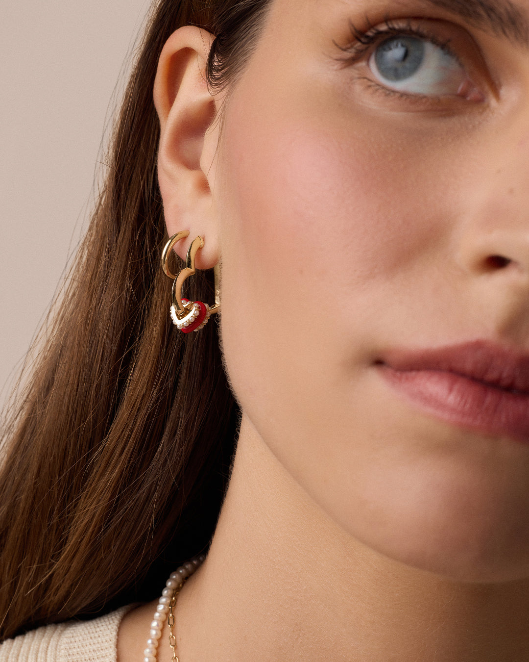 Love Pearl Hoops - Image 3