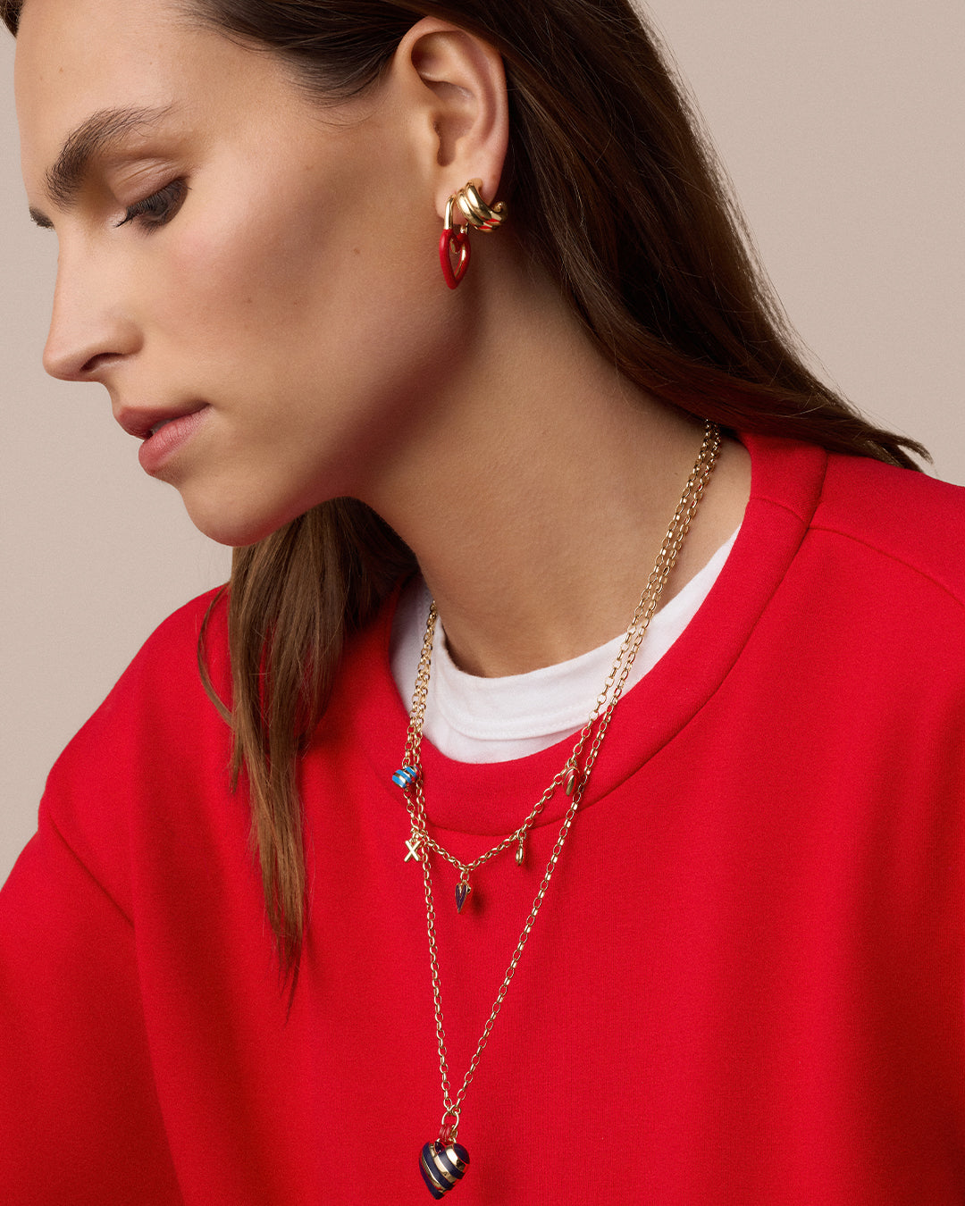 Campbell Enamel Heart Pendant Necklace - Image 3