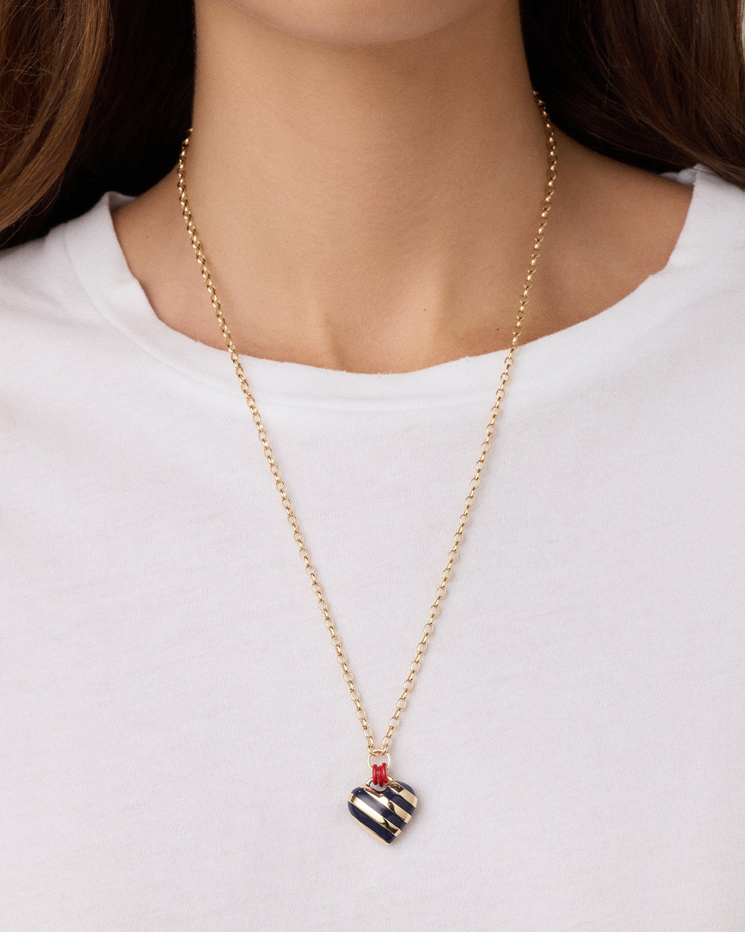 Alternative view of Campbell Enamel Heart Pendant Necklace