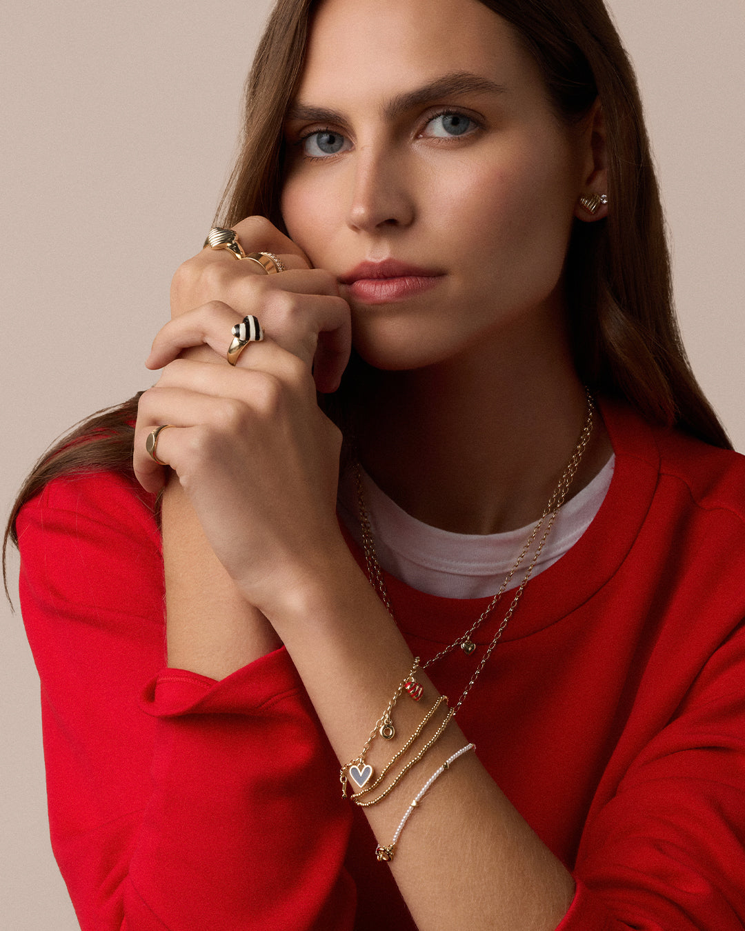 Campbell Enamel Heart Ring - Image 3