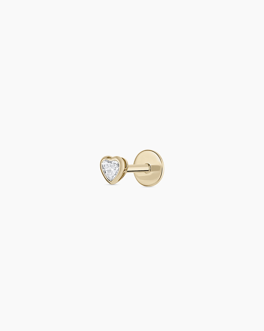 Lab Grown Diamond Heart Single Flat Back Stud