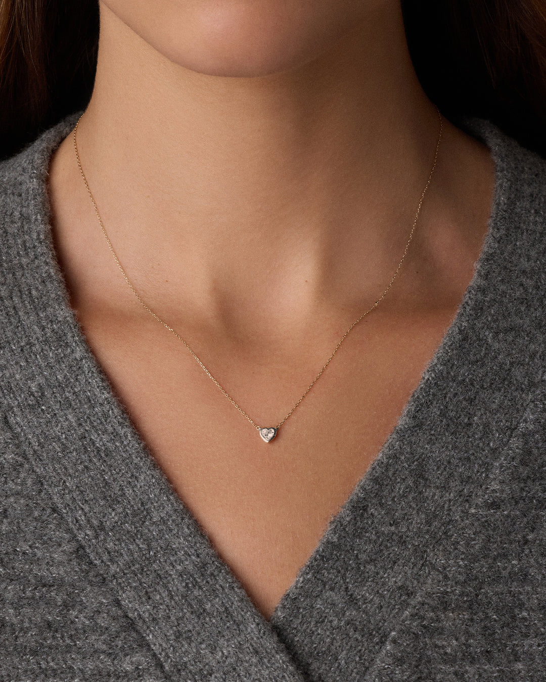Alternative view of Lab Grown Diamond Heart Necklace